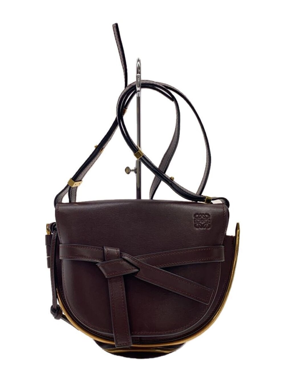 Loewe Shoulder Bag Leather Burgundy Red